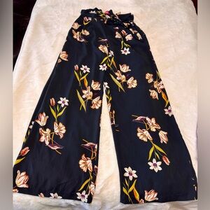 Catherine Malandrino Floral Ruffle Waist Pants